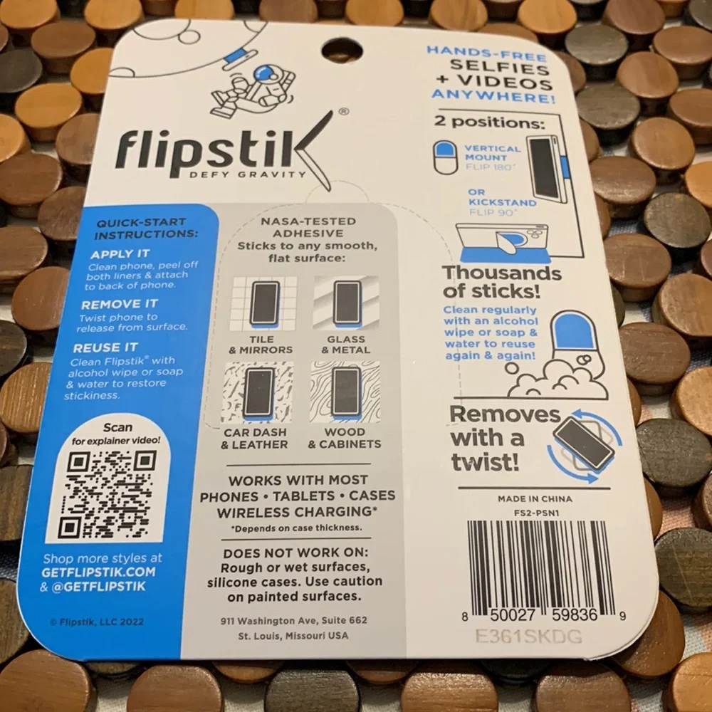 Flipstik Defy Gravity Cell Phone Stick & Stand in Sentiment Passion